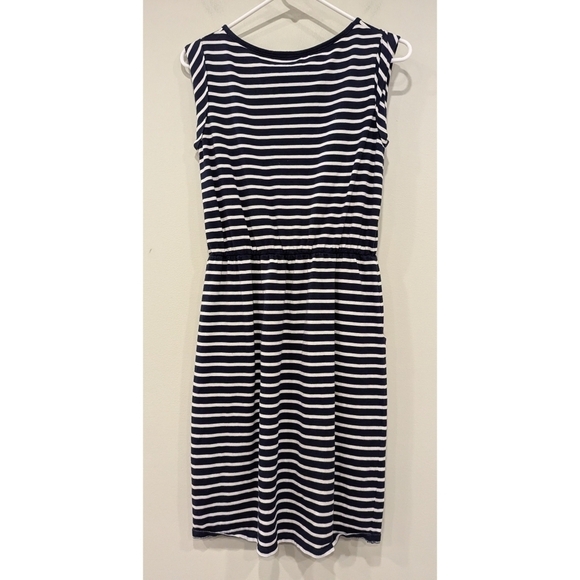 Boden Blackberry Mini Stripe Navy White Pocket Dress Size 4 Regular - Picture 4 of 8